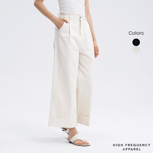 Pleated Cuffed Hem Pants