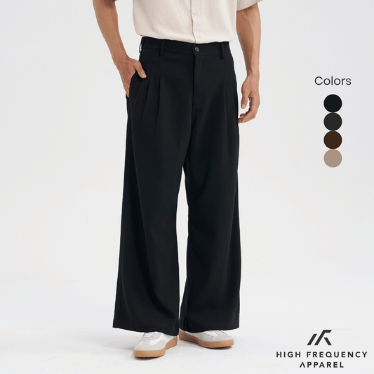 High Waisted Triple Pleated Dress Trousers With Side Adjusters
