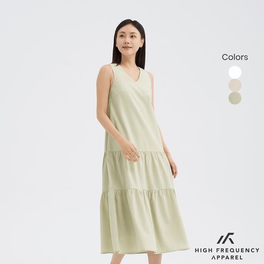 V-Neck Tiered Midaxi Dress