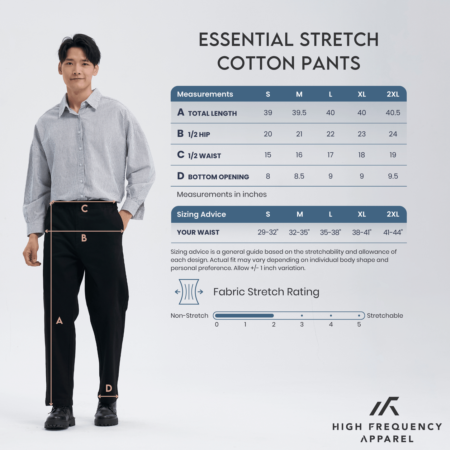 essential stretch cotton pants