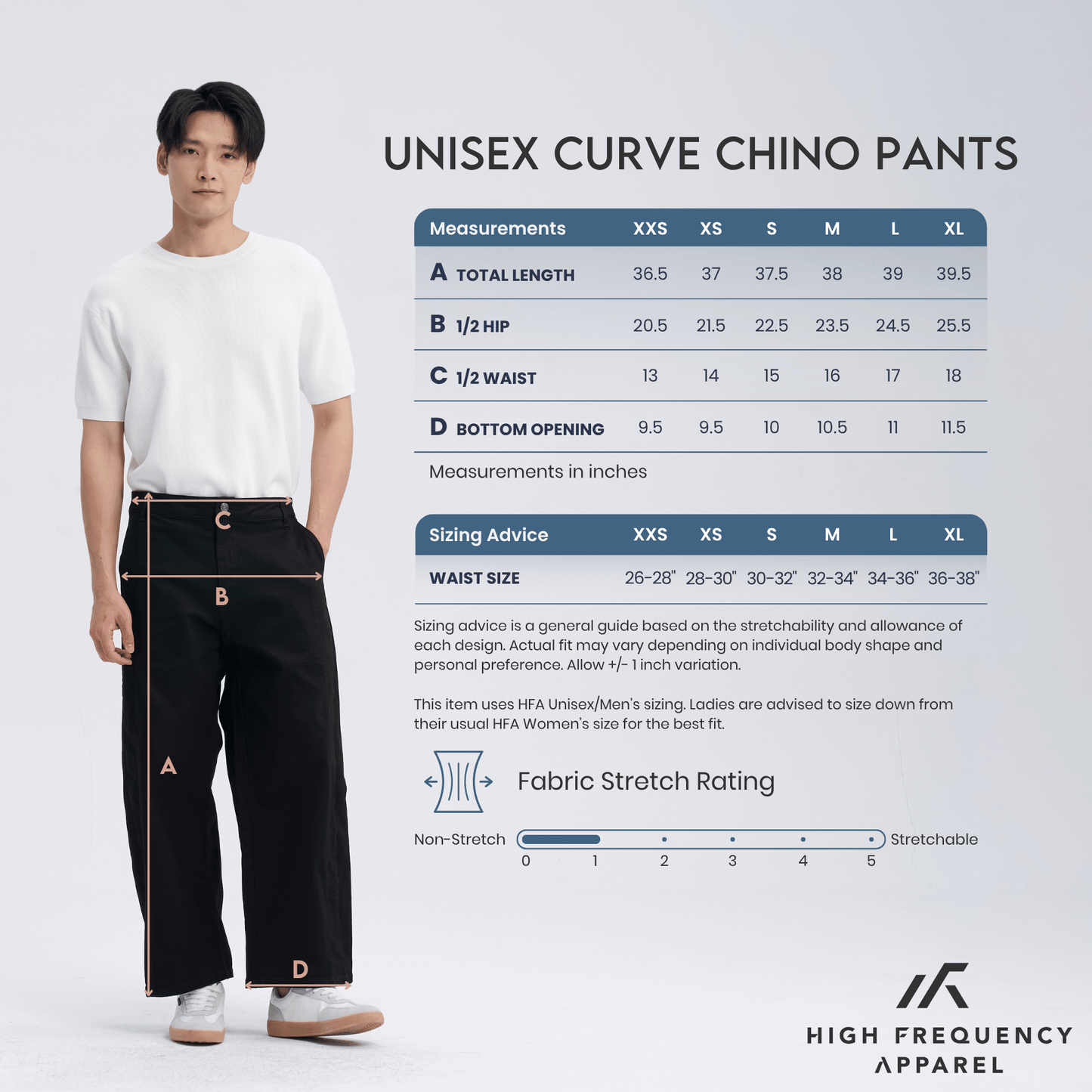 unisex curve chino pants