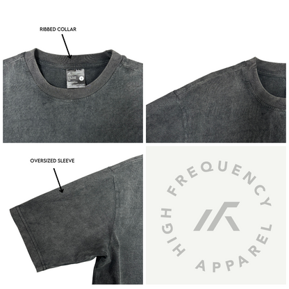 HFA Unisex Acid Washed 280GSM Cotton Oversized Crew Neck T-Shirt