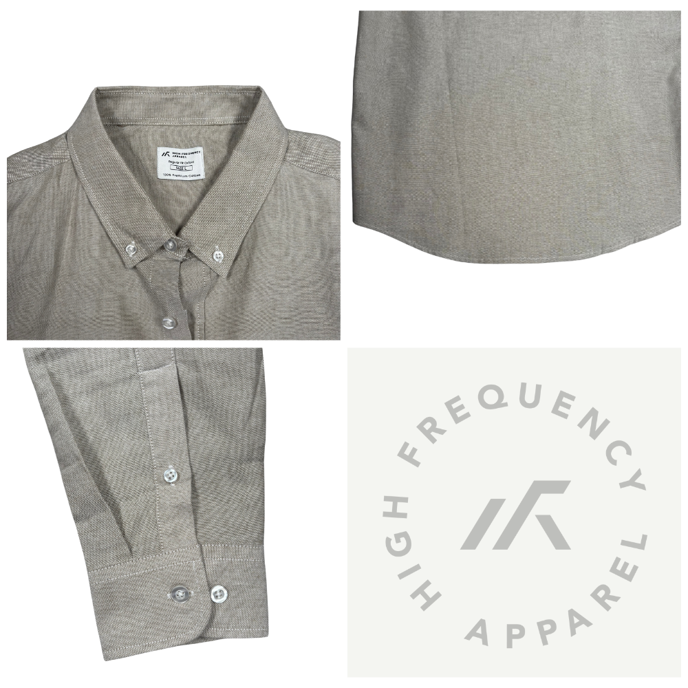 hfa men's oxford long sleeve relax fitted shirt - 100% premium cotton