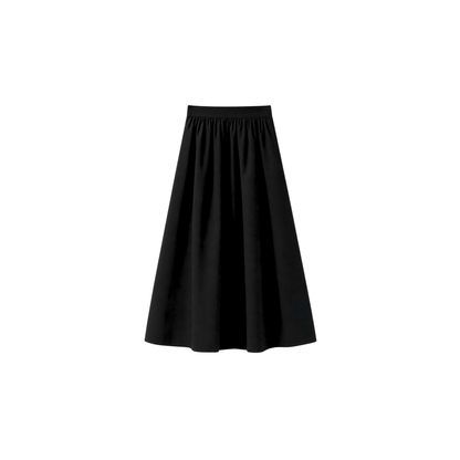 Midaxi Drape Skirt With Elasticated Waist And Back Zipper
