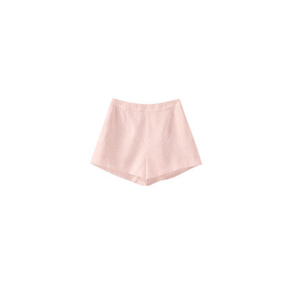 Linen High Waisted Shorts - Back Zipper
