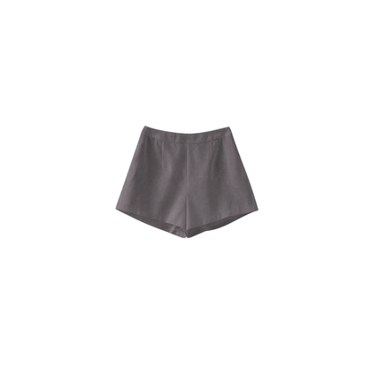Linen High Waisted Shorts - Back Zipper