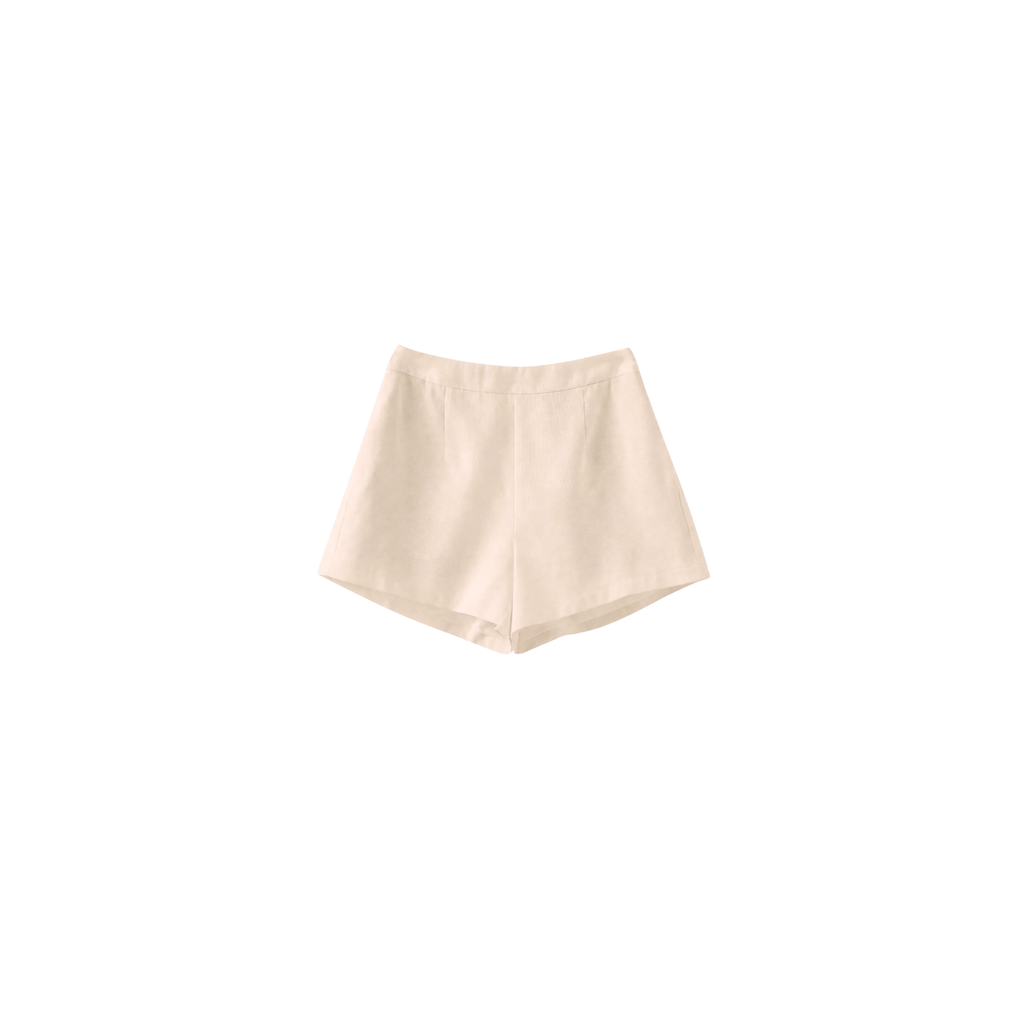 linen high waisted shorts - back zipper