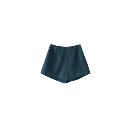 Linen High Waisted Shorts - Back Zipper
