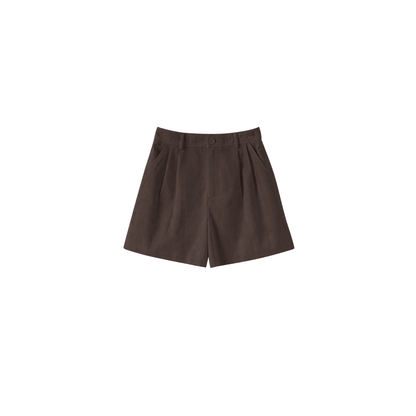 Double Pleated Chino High-Waisted Shorts