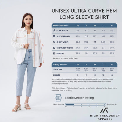 Unisex Ultra Curved Hem Long Sleeve Relaxed Shirt