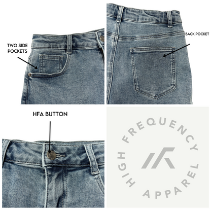 HFA Women's Mid-Waisted Stretch Denim Shorts
