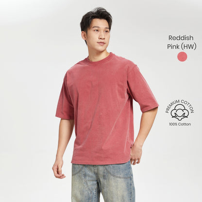 HFA Unisex Acid Washed 280GSM Cotton Oversized Crew Neck T-Shirt