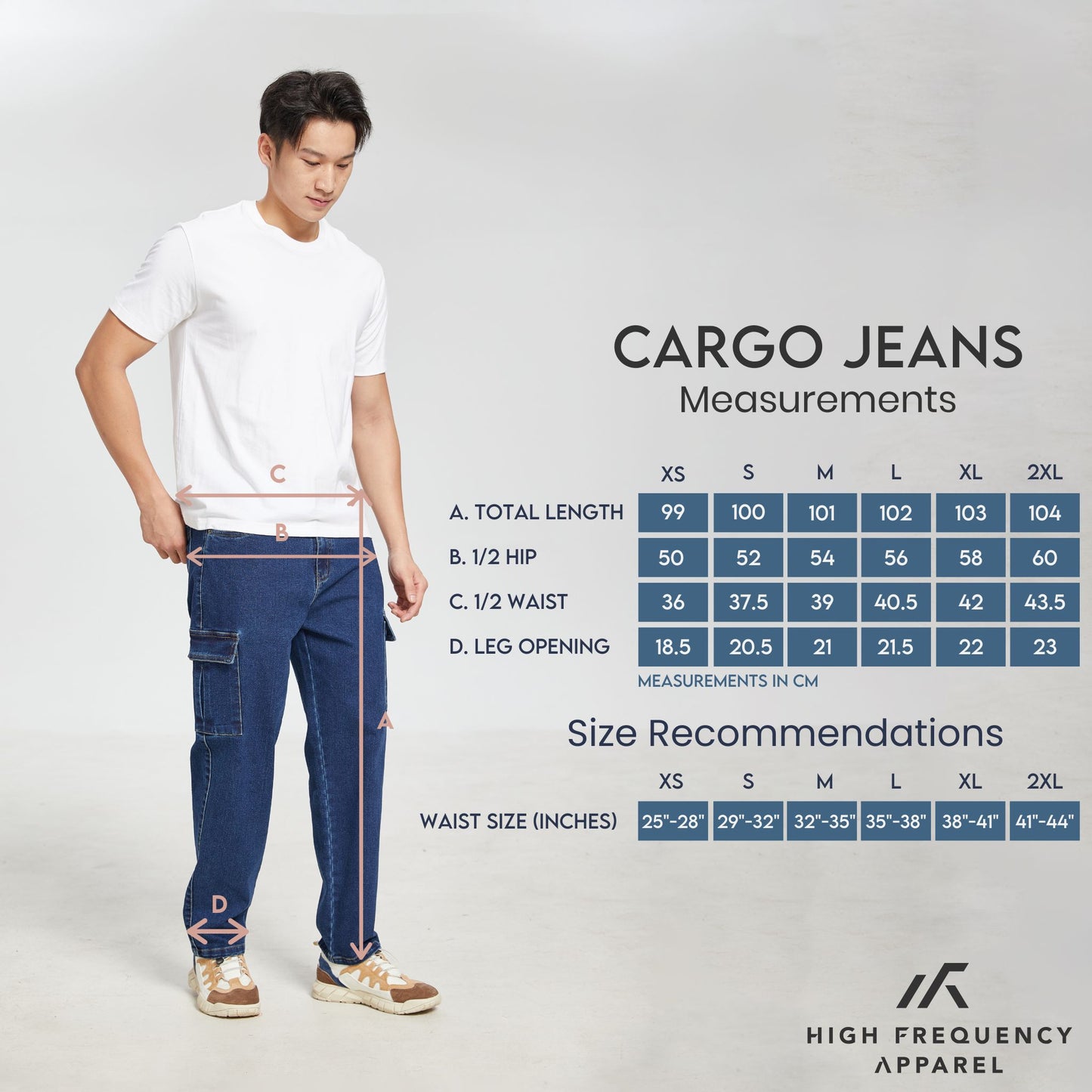 hfa unisex cargo denim jeans