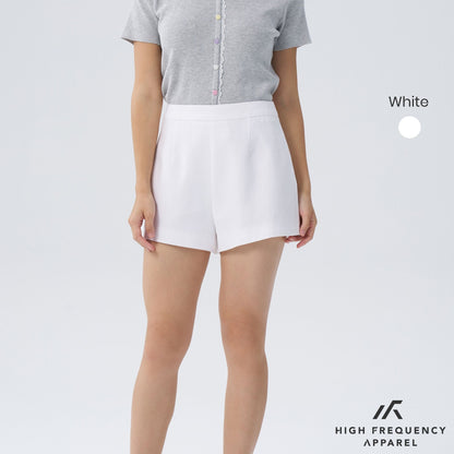 HFA Women's Linen High Waisted Shorts - Back Zipper