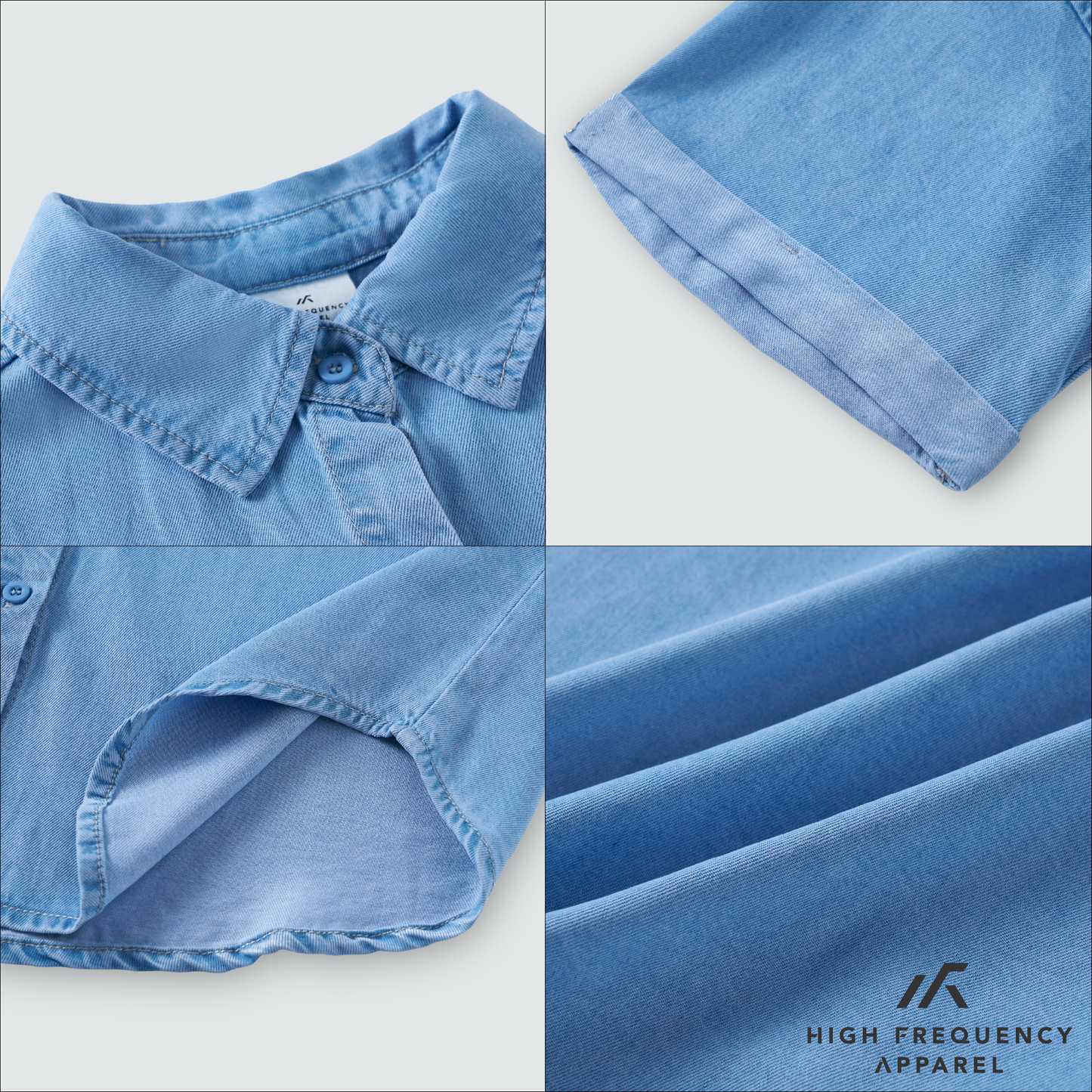 tencel denim relaxed short sleeve shirt
