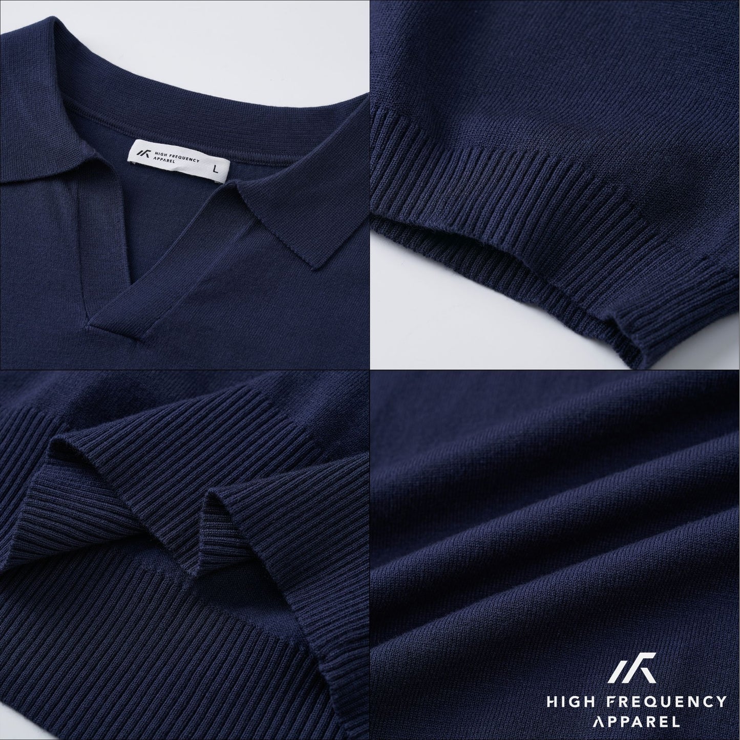 hfa men's buttonless knitted polo shirt