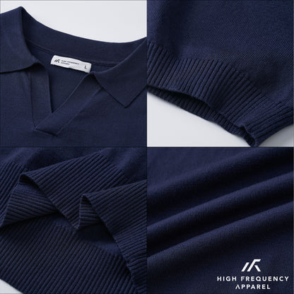 HFA Men's Buttonless Knitted Polo Shirt