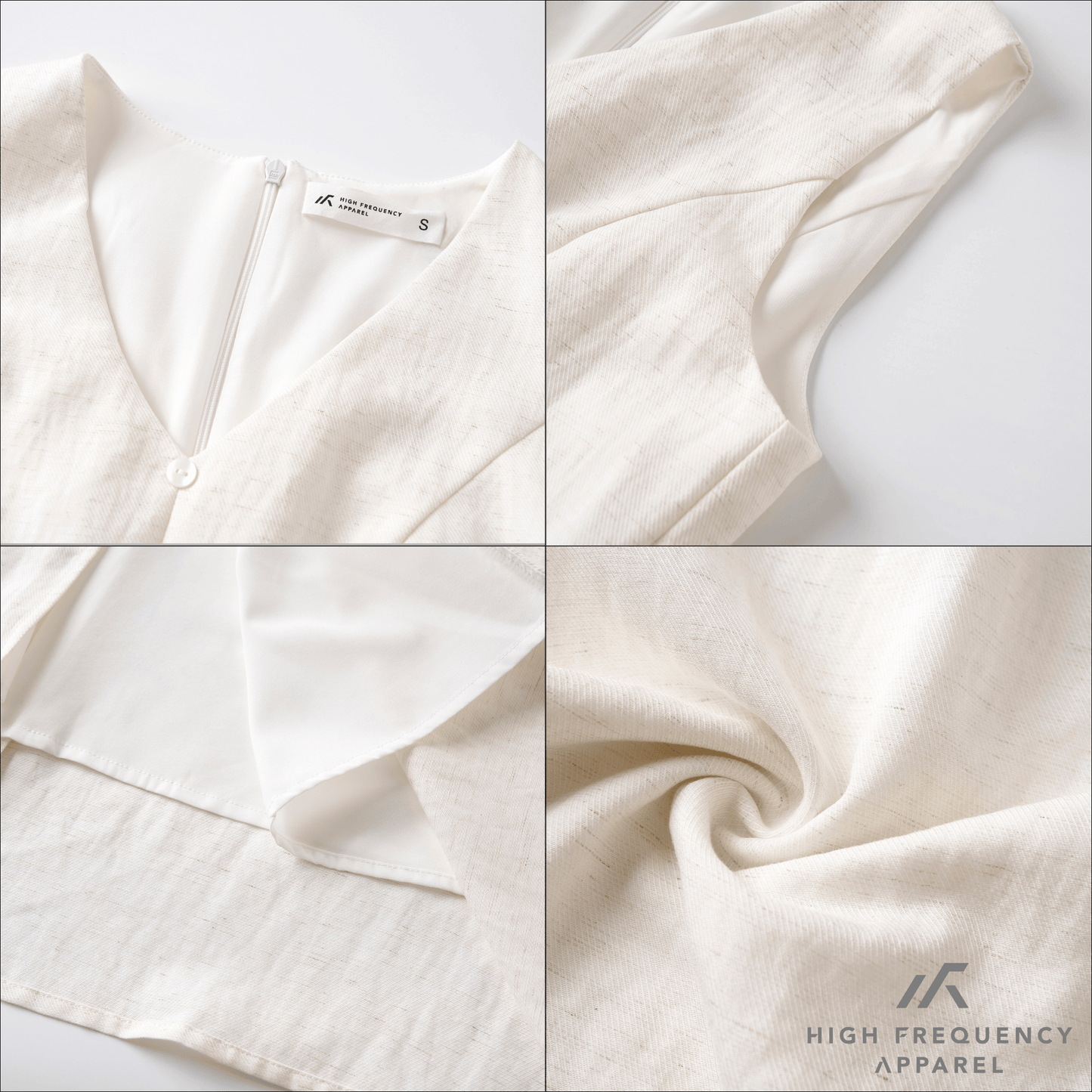 v-neck seashell button midaxi front slit dress