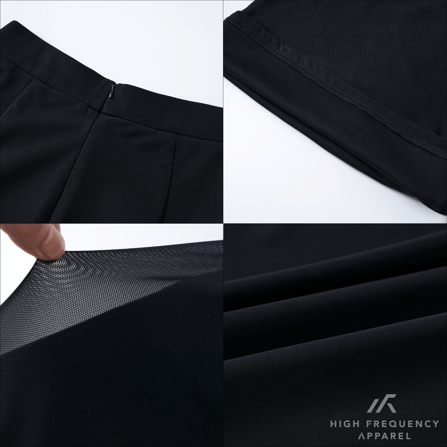 mesh wide leg elastic-waist pants