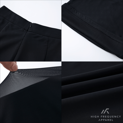 Mesh Wide Leg Elastic-Waist Pants