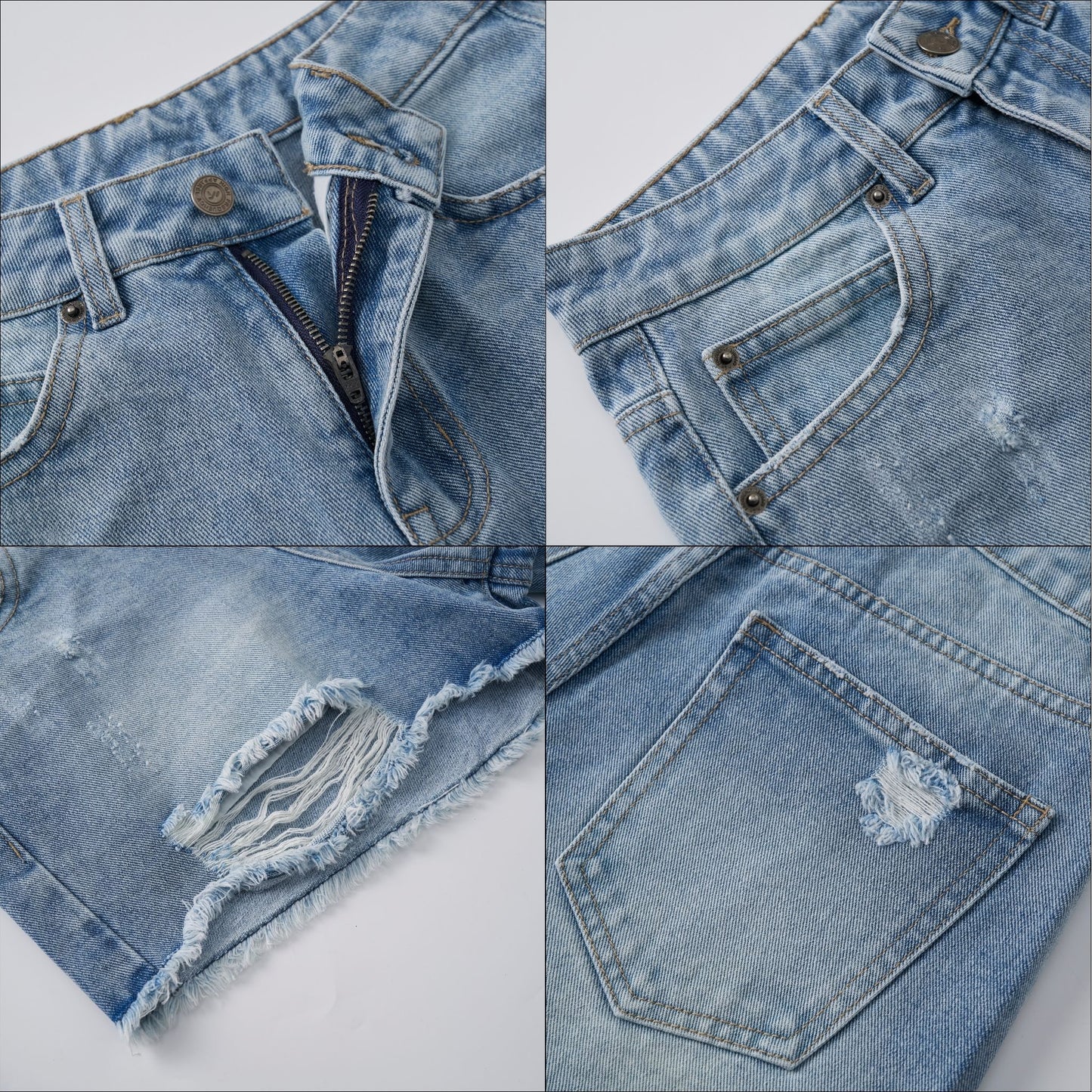 distressed denim shorts