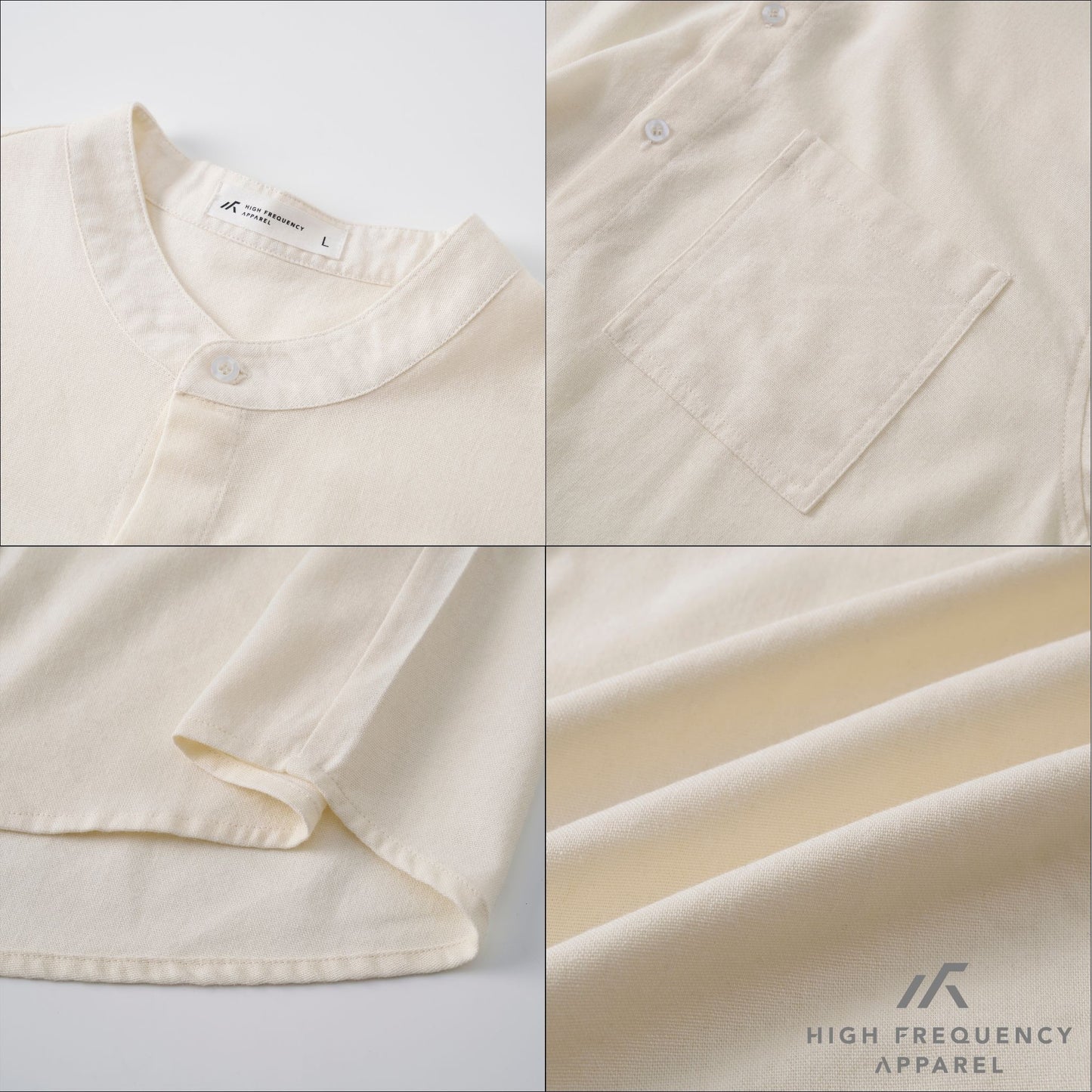 hfa men’s mandarin collar short sleeve shirt