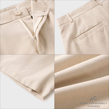 Single Pleated Linen Shorts