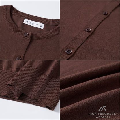 HFA Women’s Crew Neck Short Sleeve Cardigan