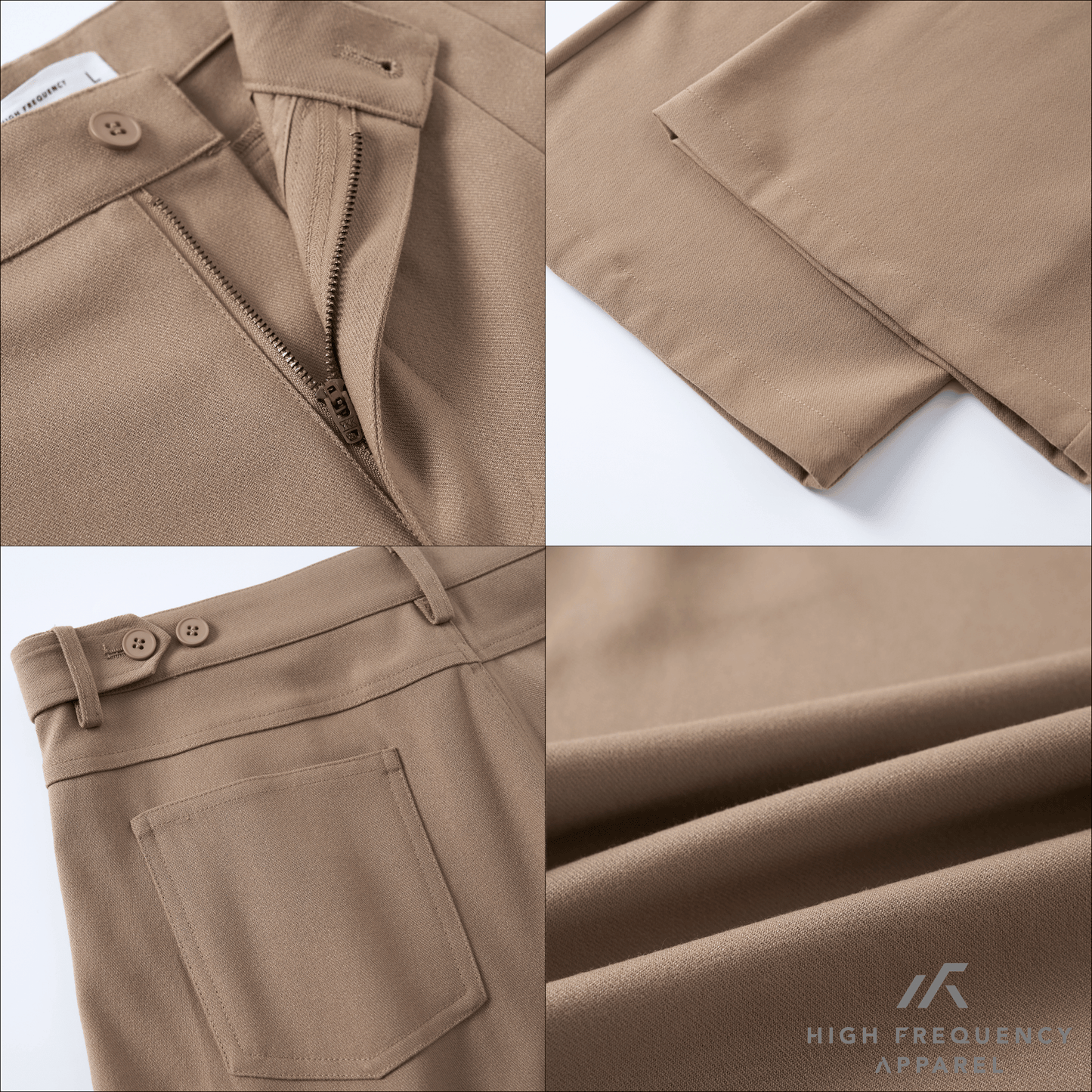 high waisted triple pleated dress trousers with side adjusters