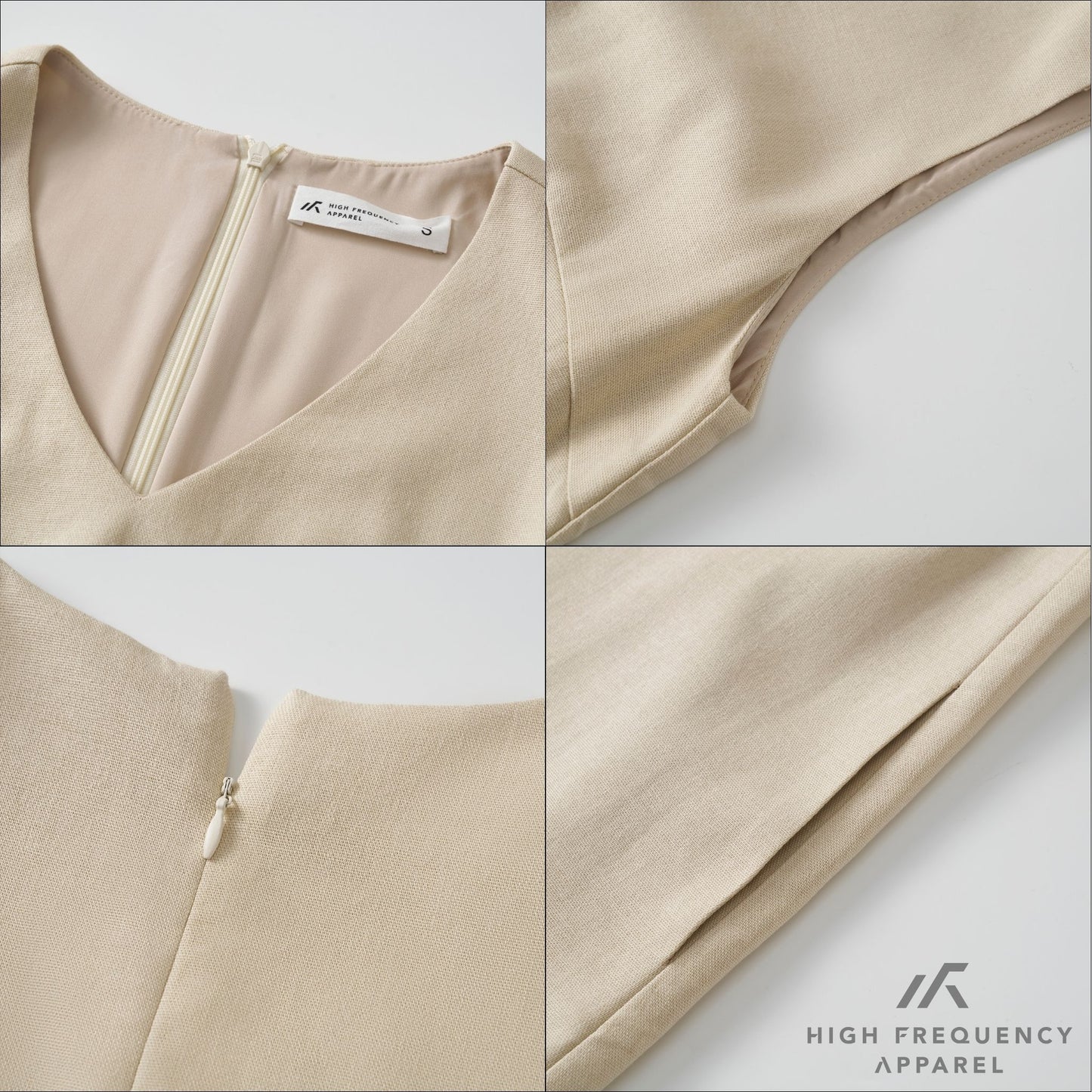 hfa women’s v-neck linen sleeveless midaxi dress with back slit