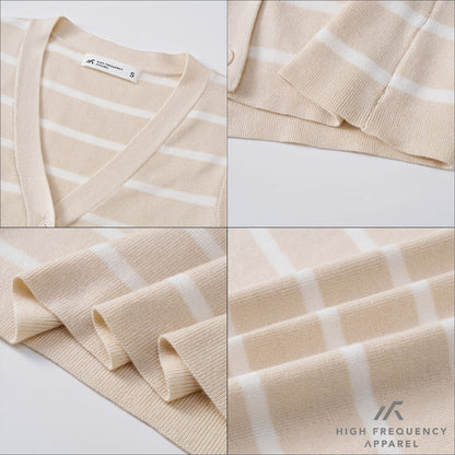 HFA Women’s Striped Knitted Button Vest