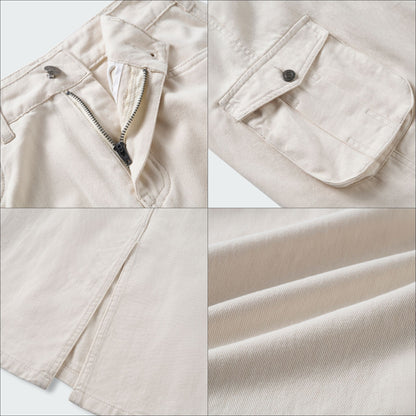 Midi Denim Cargo Skirt