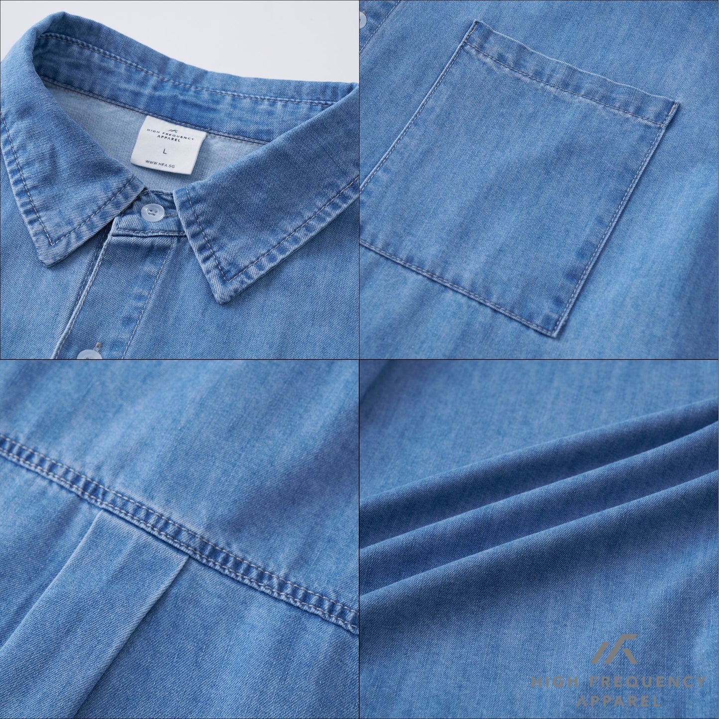 hfa men’s oversized short sleeve denim shirt