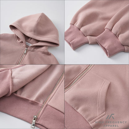 Cropped Two-Way Zippered Hoodie