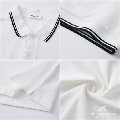 HFA Men’s Striped Collar Piqué Polo – Slim Fit