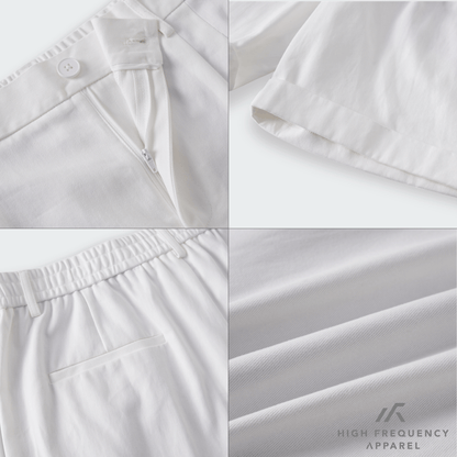 Double Pleated Waistband Shorts with Cuffed Hem