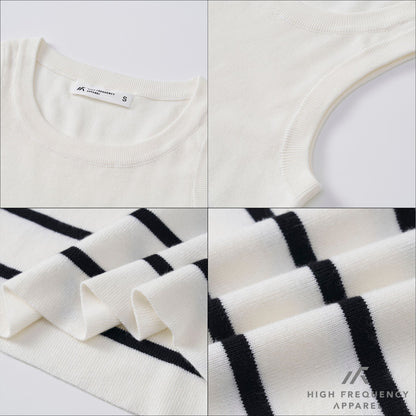 HFA Women’s Half Striped Knitted Tank Top
