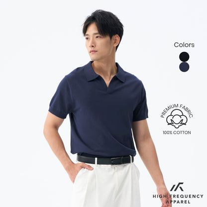 HFA Men's Buttonless Knitted Polo Shirt