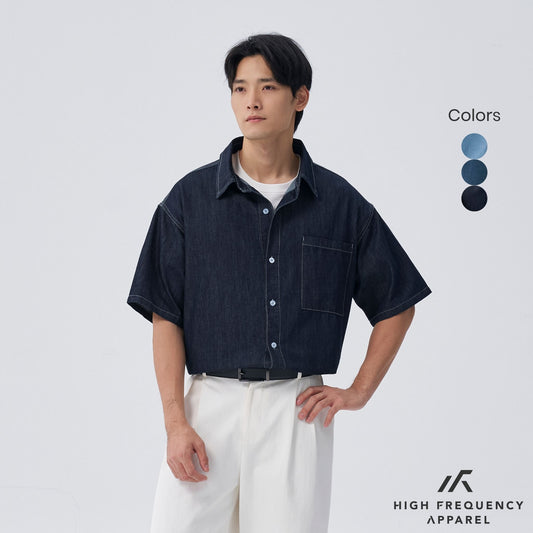 HFA Men’s Oversized Short Sleeve Denim Shirt