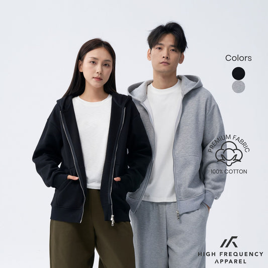 HFA Unisex Two-Way Zipper Fleece Hoodie
