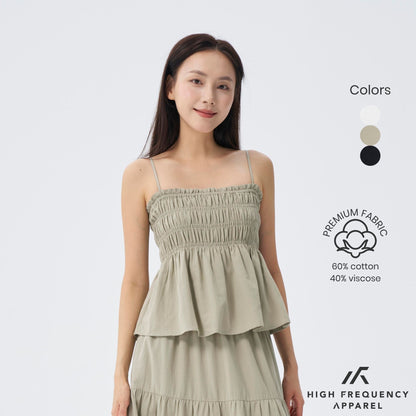 HFA Women’s Smocked 3-Tiered Spaghetti Top