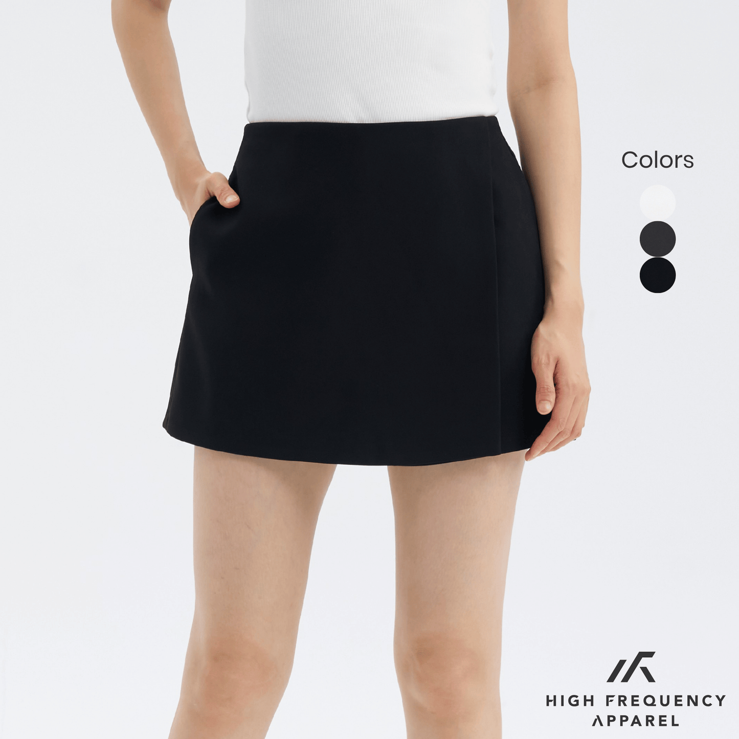 clean cut waistband flap skorts with pocket