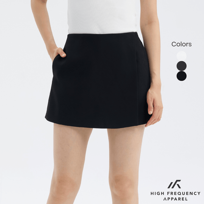 Clean Cut Waistband Flap Skorts with Pocket