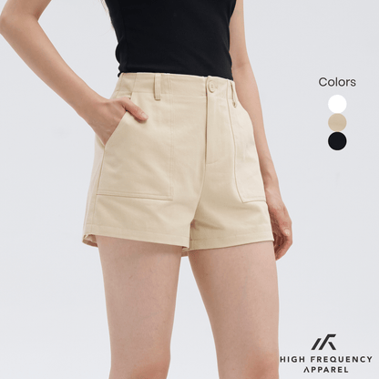 Structured Panel Pocket Shorts With Waistband