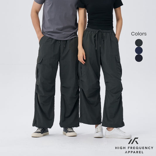 Unisex Waterproof Wide Leg Cargo Pants With Adjustable Cuffs