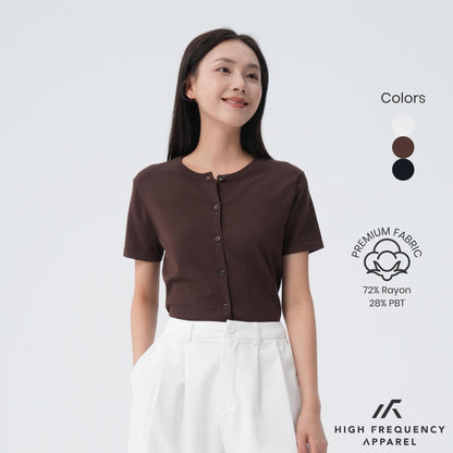 HFA Women’s Crew Neck Short Sleeve Cardigan