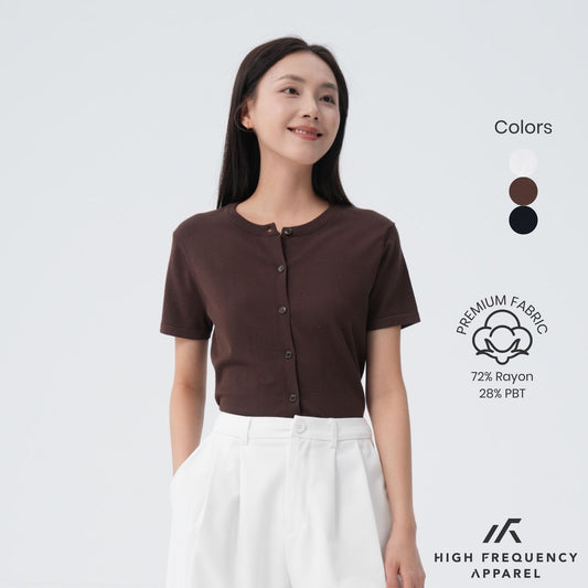 HFA Women’s Crew Neck Short Sleeve Cardigan