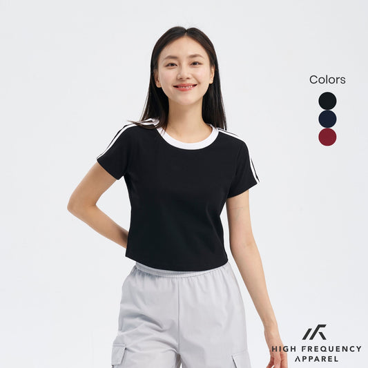 Striped Curved Hem Baby Tee