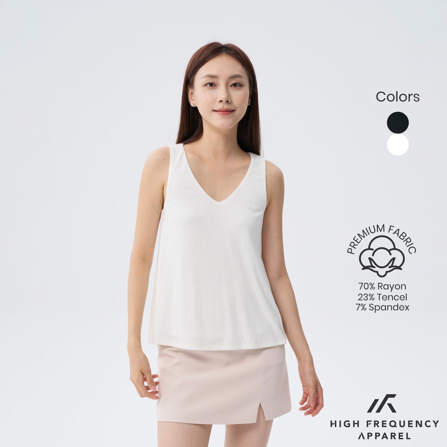 hfa women's chiffon sleeveless v-neck top