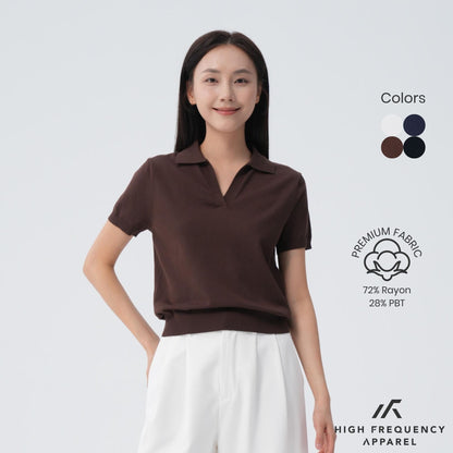 HFA Women’s Knitted Buttonless Polo